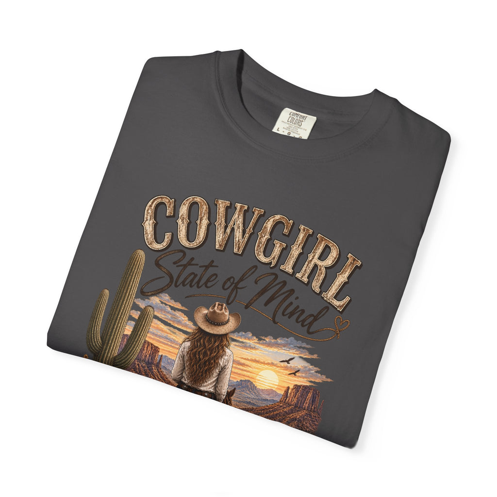 Cowgirl State of Mind T-Shirt — Western Rodeo Sunset Graphic Tee