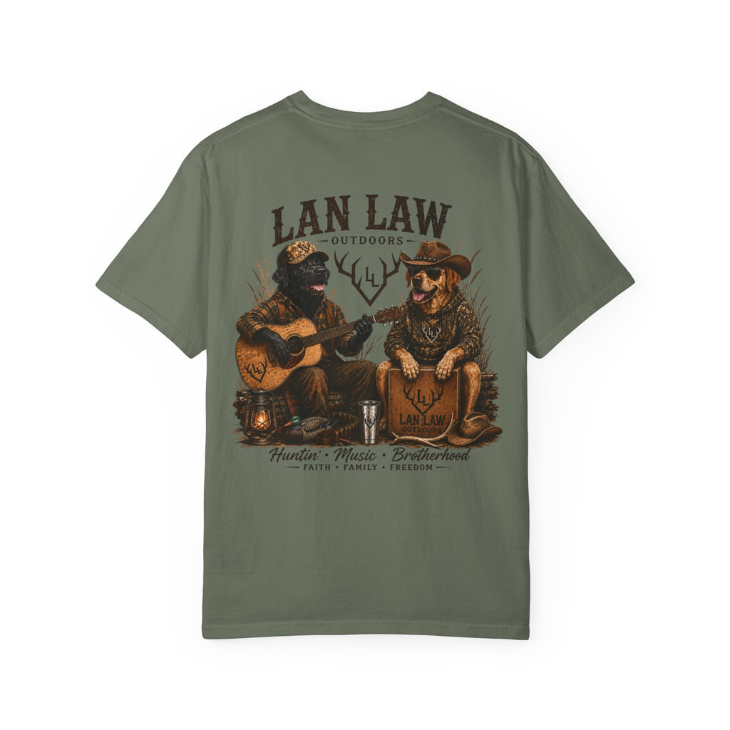Lan Law Outdoors T-Shirt — Hunting, Music & Brotherhood Graphic Tee