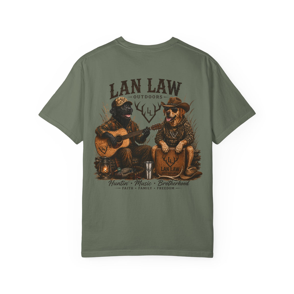 Lan Law Outdoors T-Shirt — Hunting, Music & Brotherhood Graphic Tee