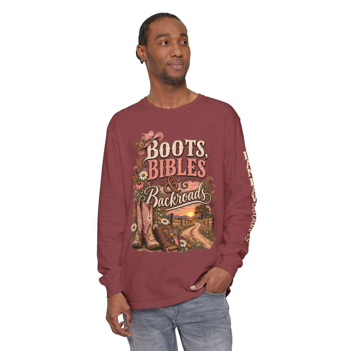 Boots, Bibles & Backroads Long Sleeve Tee