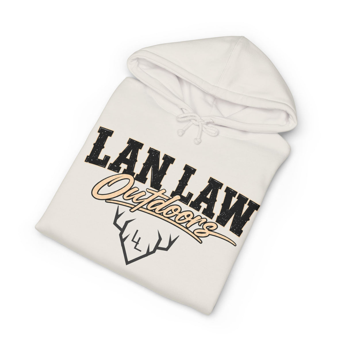 Lan Law Outdoors Hoodie - Antler Logo Pullover for Hunters & Outdoor Enthusiasts