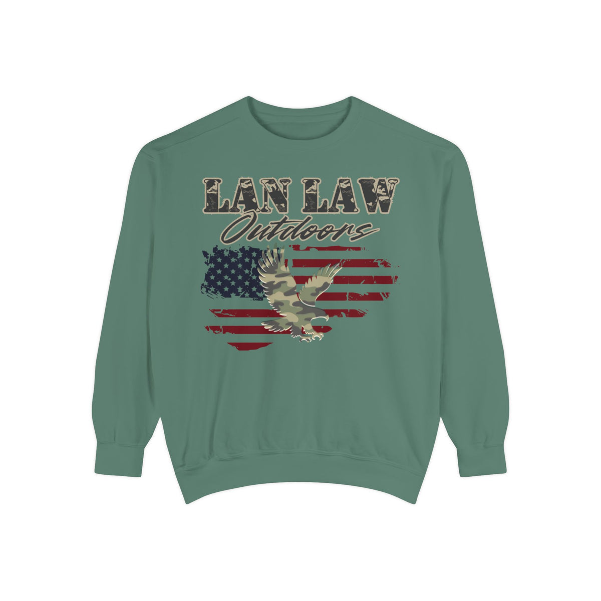 Lan Law Outdoors American Flag Camo Eagle Sweatshirt