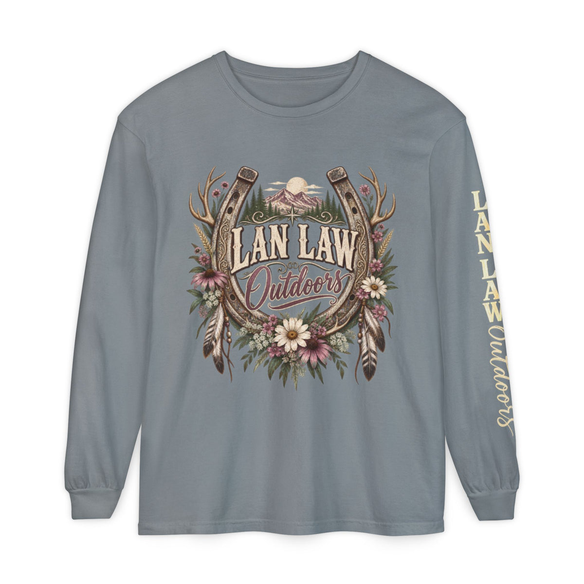 Outdoors Floral Antlers Long Sleeve Tee