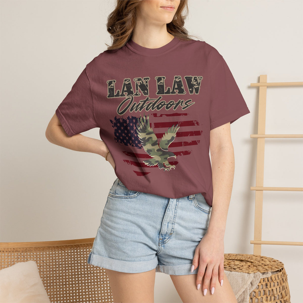 American Flag & Camo Eagle Tee