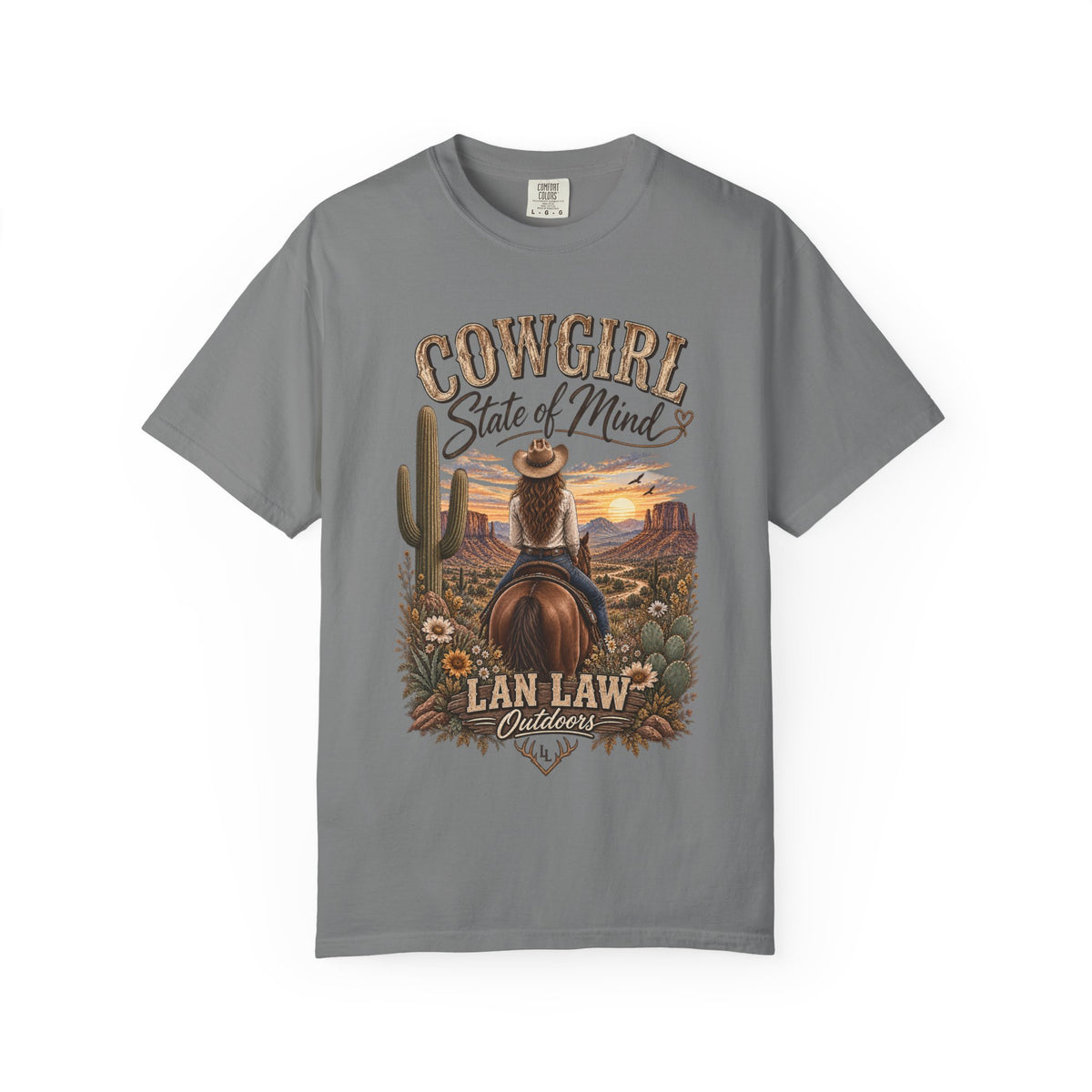 Cowgirl State of Mind T-Shirt — Western Rodeo Sunset Graphic Tee