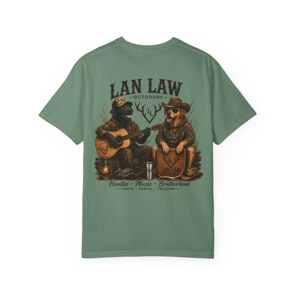 Lan Law Outdoors T-Shirt — Hunting, Music & Brotherhood Graphic Tee