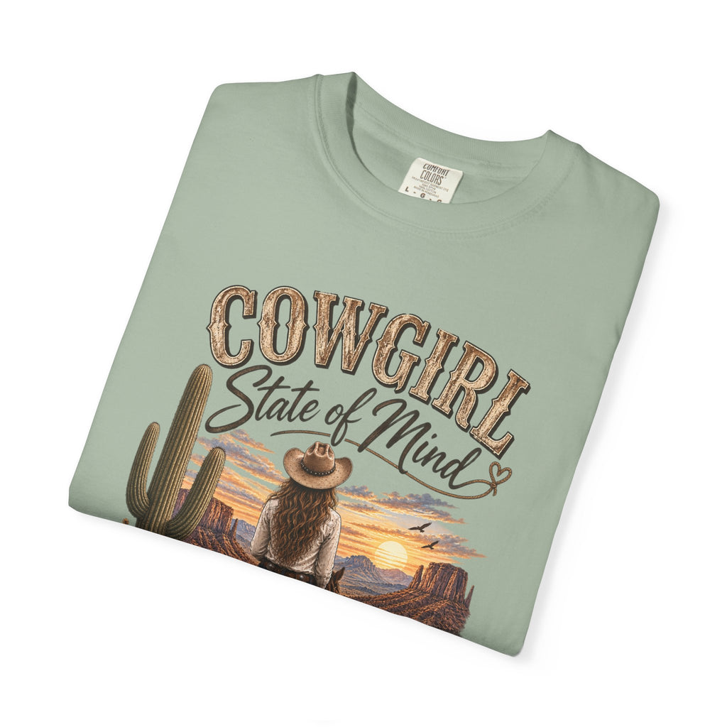 Cowgirl State of Mind T-Shirt — Western Rodeo Sunset Graphic Tee