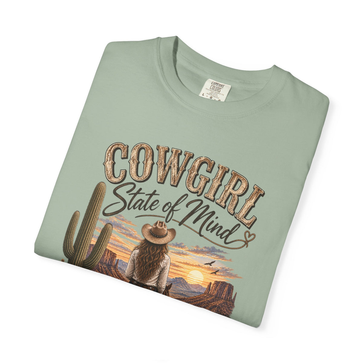 Cowgirl State of Mind T-Shirt — Western Rodeo Sunset Graphic Tee