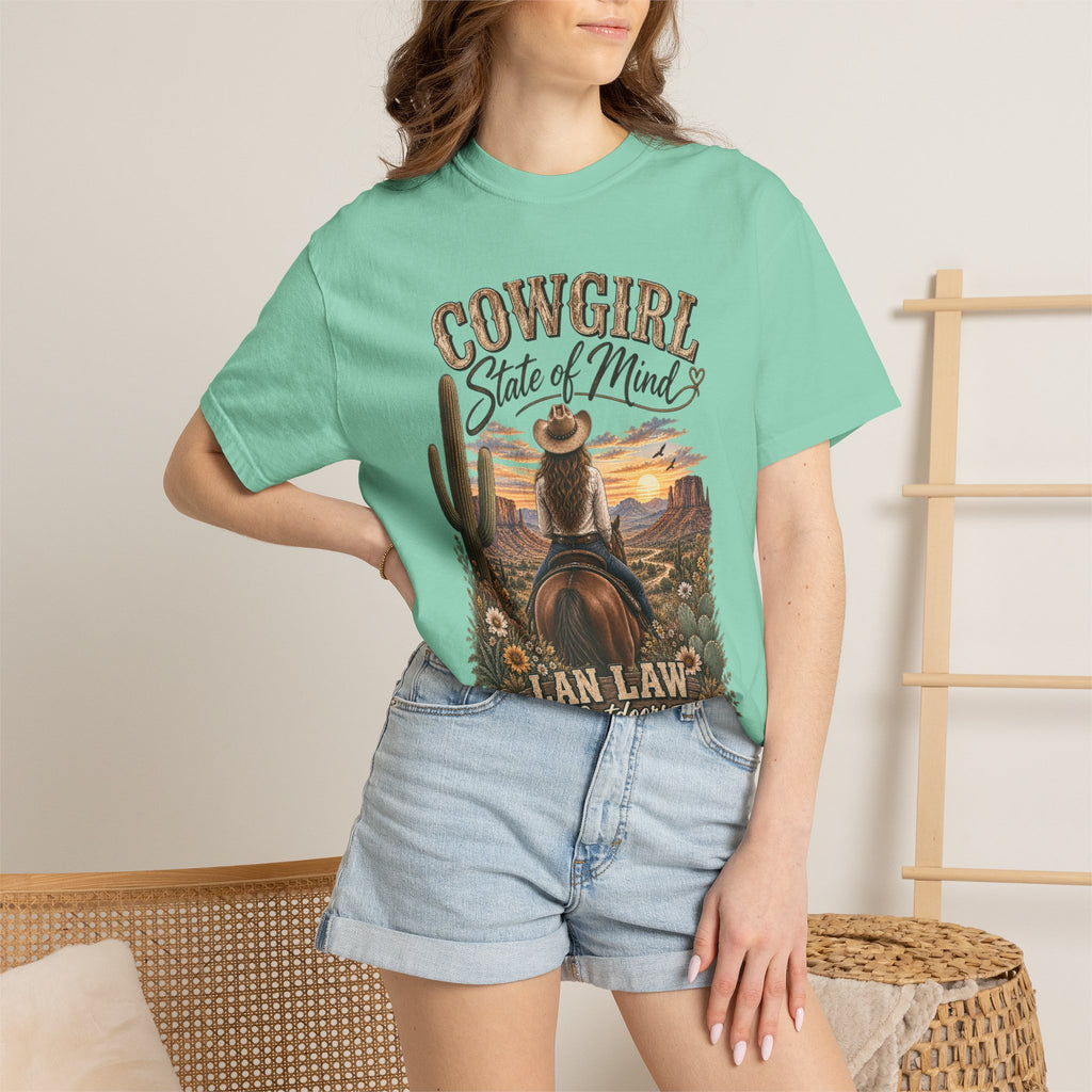 Cowgirl State of Mind T-Shirt — Western Rodeo Sunset Graphic Tee