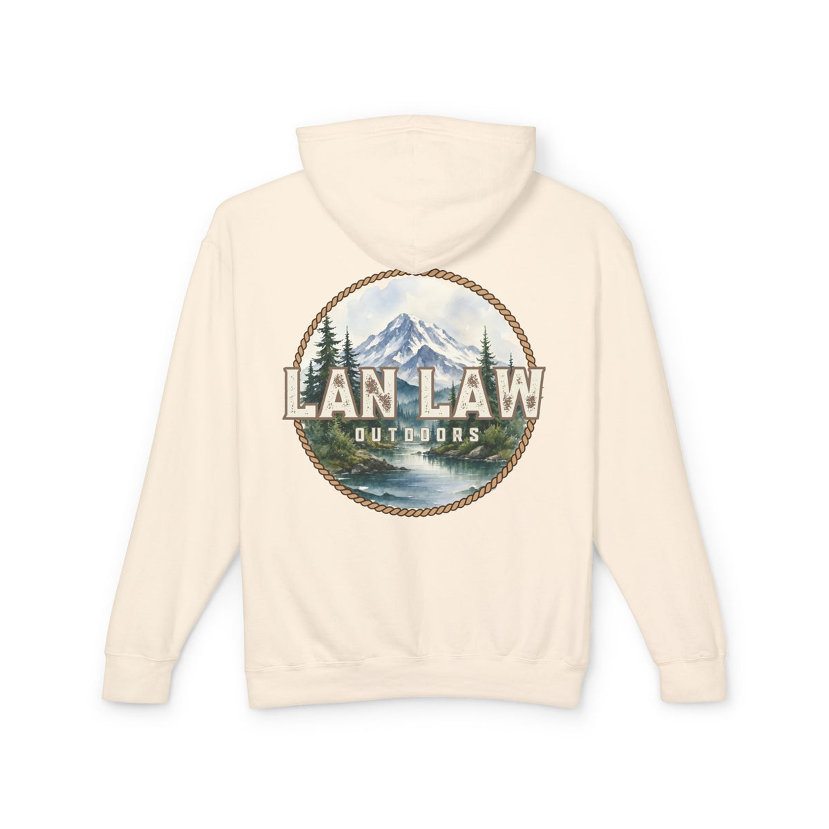 Outdoors Hoodie — Lan Law Scenic Mountain Logo Lightweight Hooded Sweatshirt