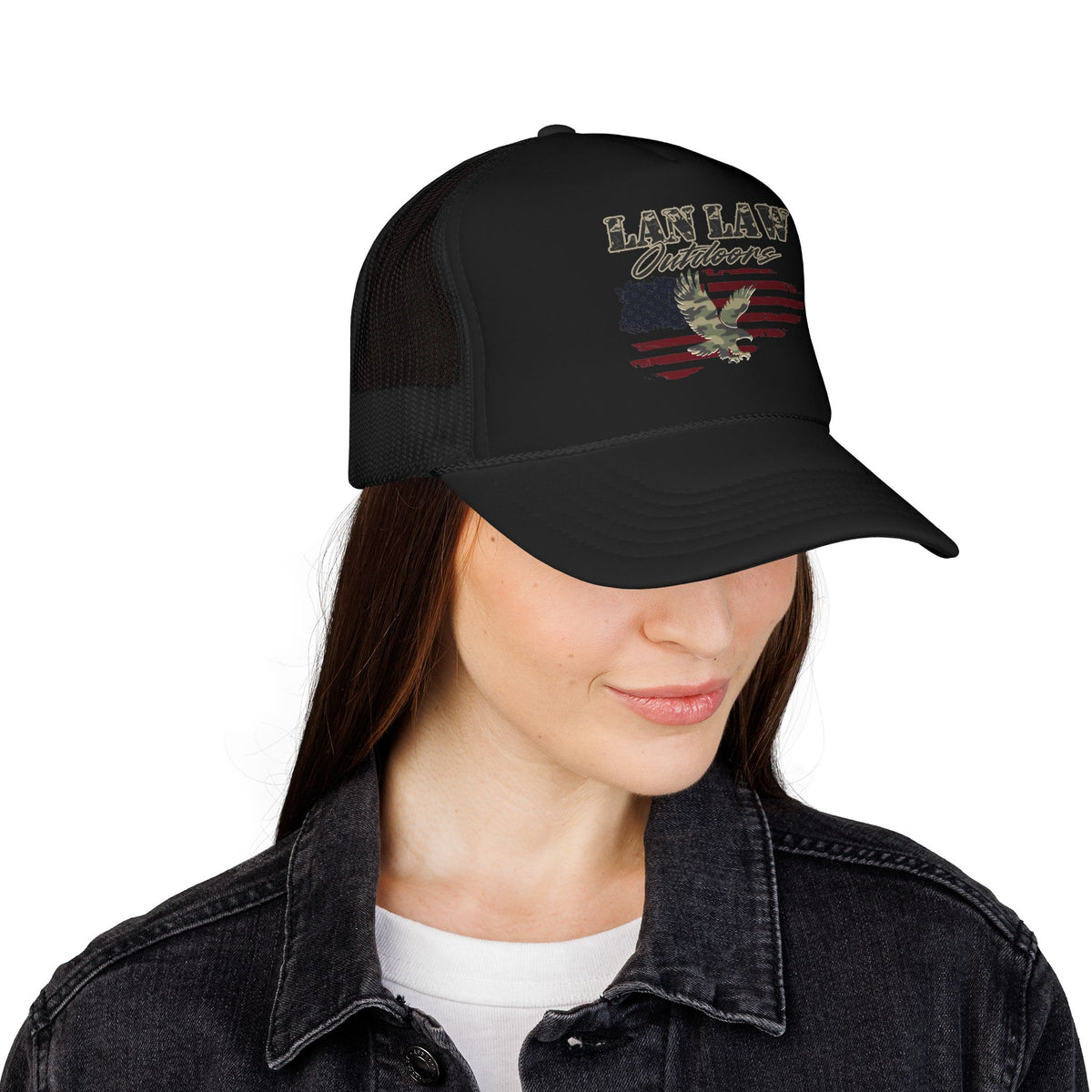 American Flag Eagle Trucker Hat