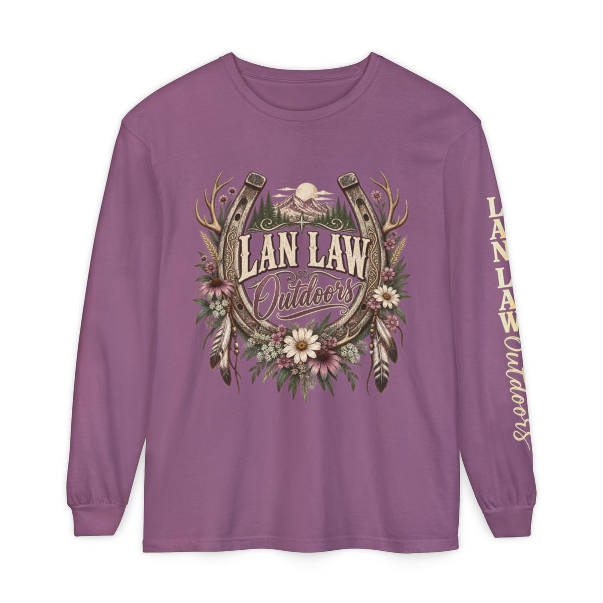 Outdoors Floral Antlers Long Sleeve Tee