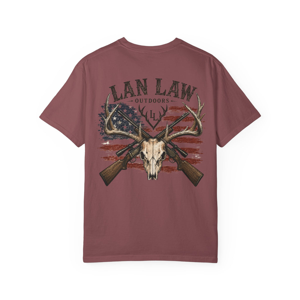 American Flag Deer Skull Tee