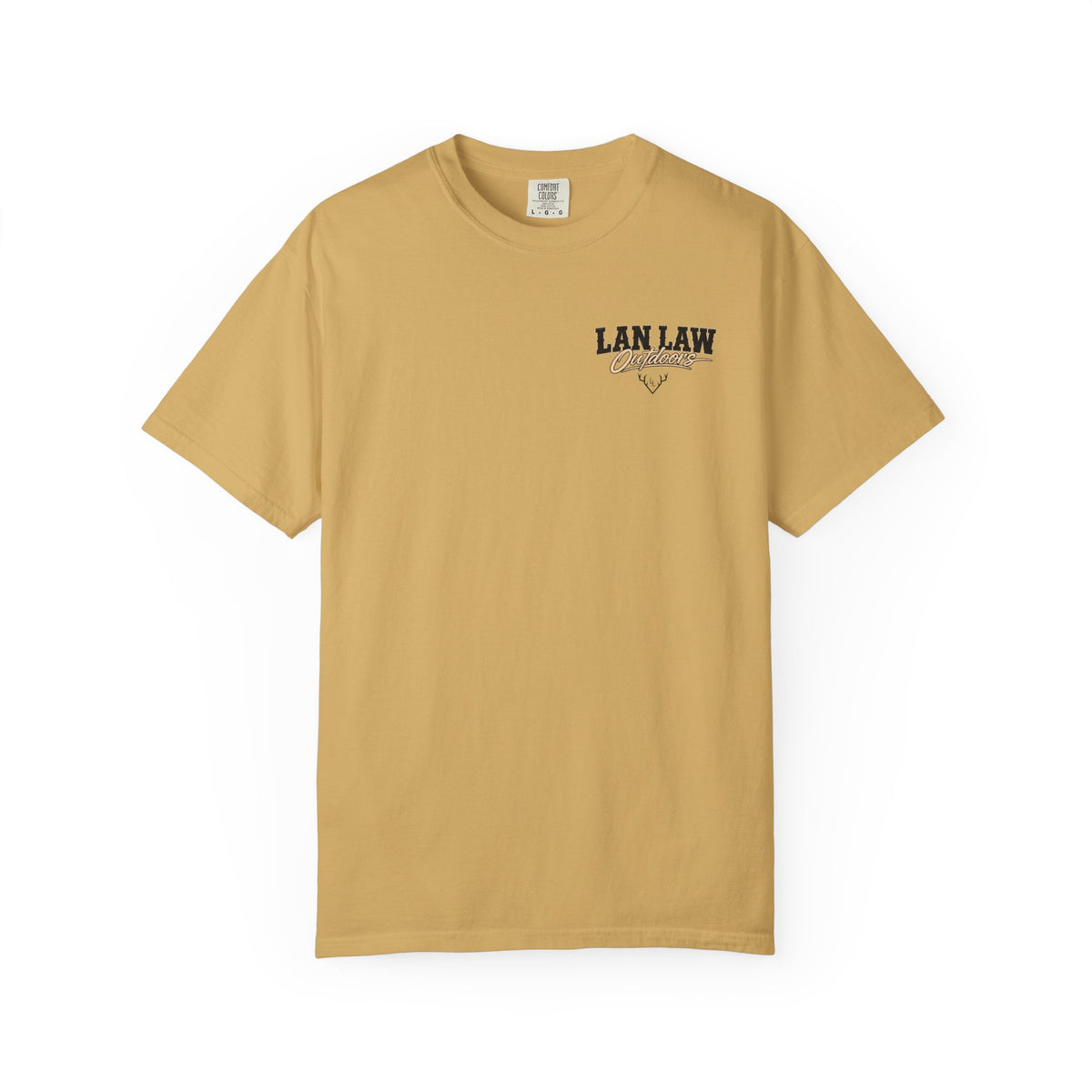 Lan Law Outdoors T-Shirt — American Flag Deer Skull Hunting Graphic Tee